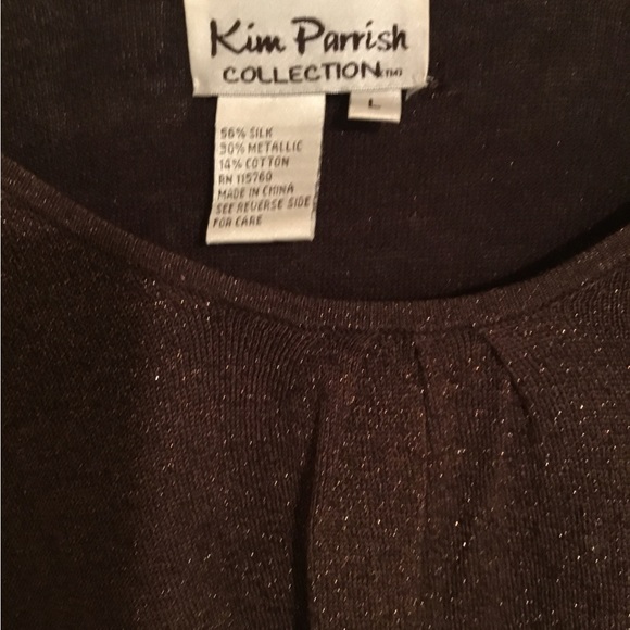 NWOT Kim Parrish Y2K Collection Beautiful Women’s Brown Sparkly Top - Picture 6 of 6